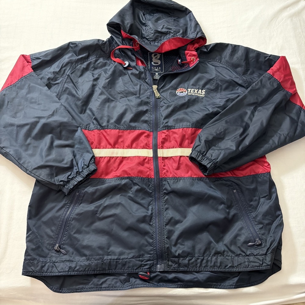 Vintage Texas Motor Speedway Bomber Jacket XL Gear For Sports 90s Windbreaker